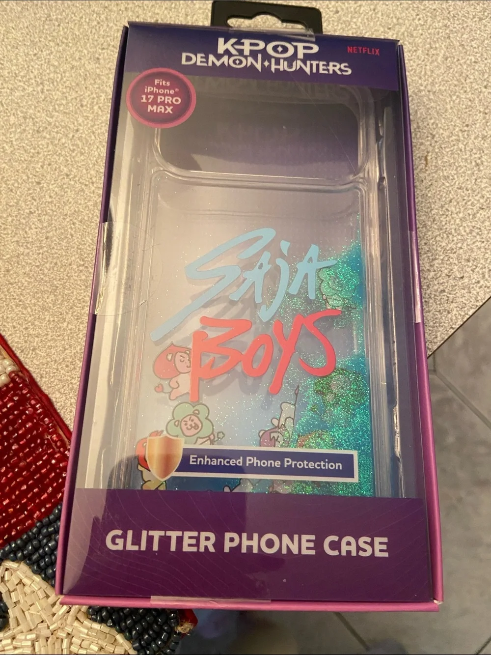 Netflix KPOP Demon Hunters Glitter Phone Case - Purple/Blue/Red Accents